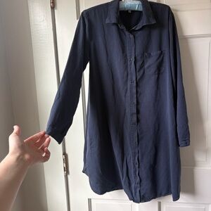 Rag Poets Navy Shirt Dress